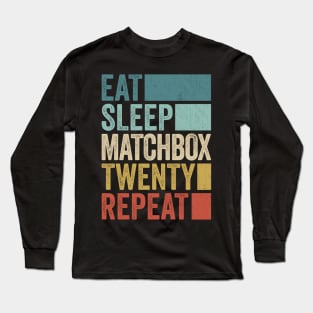 Funny Eat Sleep Matchbox Name Repeat Retro Vintage Long Sleeve T-Shirt